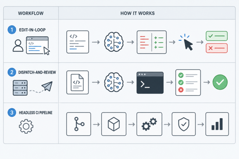 AI IDE vs terminal agent decision moments for edit loop, dispatch, and CI