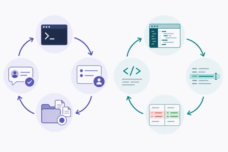 Claude Code vs Cursor comparison of delegate terminal loop and drive IDE loop
