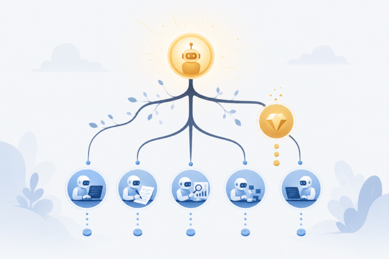 Agent swarms model economics: a planner node branching into cheaper worker tasks
