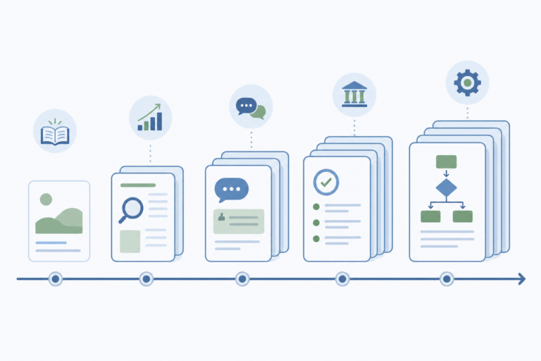 AI writing style guide timeline: readability, SEO, commentary, facts, methodology