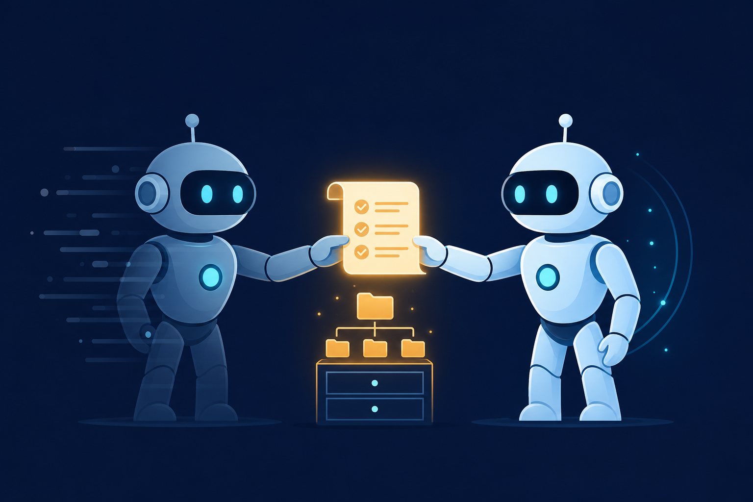 Session handoff between two Cursor agent sessions, passing a structured checklist document
